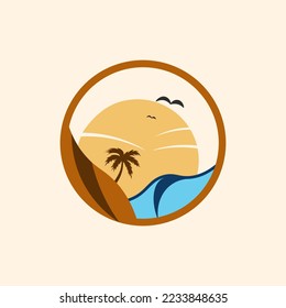 Beach simple logo design element