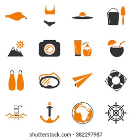 Beach simply icons for web and user interfaces