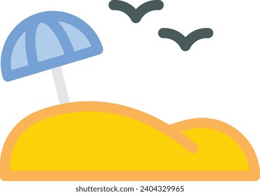 Beach single vector line icon