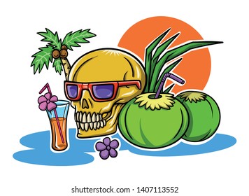 Beach Skeleton Vector for Background