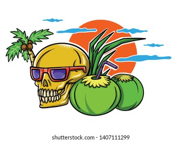 Beach Skeleton Vector for Background set