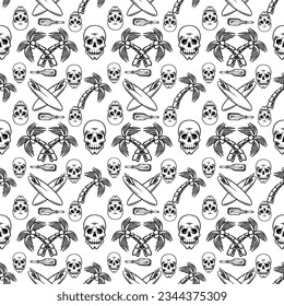 BEACH SKULL MOTIF DESIGN PATTERN