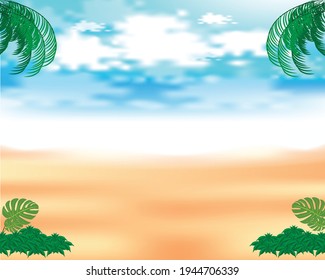 Beach And Sky Background Summer Concept Vector 