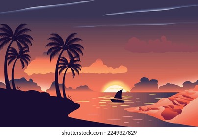 Beach sky  landscape vector
design