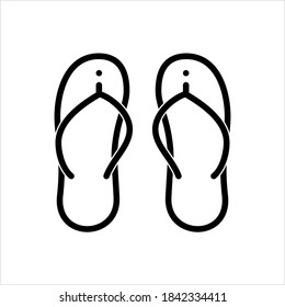 Beach Slipper, Footwear, Sauna, Spa, Slipper Icon Vector Art Illustration