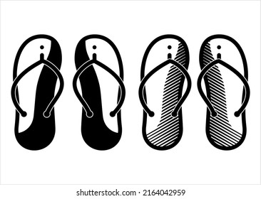 Beach Slipper, Footwear, Sauna, Spa, Slipper Icon Vector Art Illustration