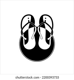 Beach Slipper, Footwear, Sauna, Spa, Slipper Icon Vector Art Illustration