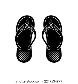 Beach Slipper, Footwear, Sauna, Spa, Slipper Icon Vector Art Illustration