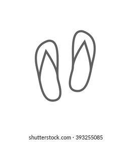 Beach slipper line icon.