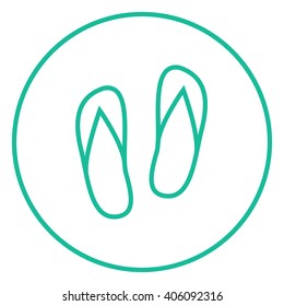 Beach slipper line icon.