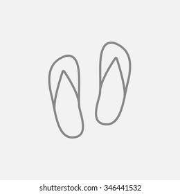 Beach slipper line icon for web, mobile and infographics. Vector dark grey icon isolated on light grey background.