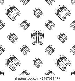 Zapatilla de playa sin patrón, calzado, sauna, spa, icono de zapatilla Ilustración de Arte vectorial