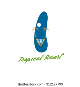 beach slipper in tropical resort vector concept