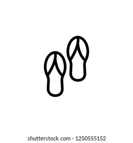 Beach slipper vector icon in outline/line  style