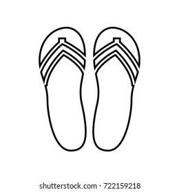 Beach slippers black icon .