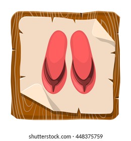 Beach slippers colorful icon