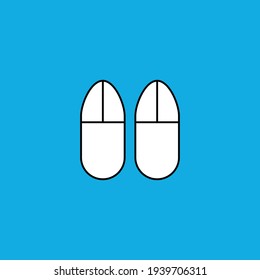 Beach slippers flat icon. Holiday village symbol. Hotel sign.  Logo design element.
