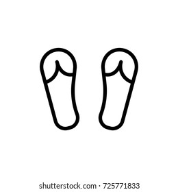 Beach slippers flat icon. Single high quality outline symbol of summer for web design or mobile app. Thin line signs of swimming for design logo, visit card, etc. Outline logo of holiday