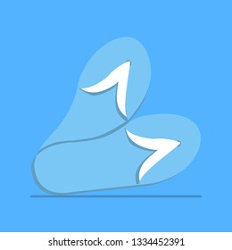 Beach slippers in flat style