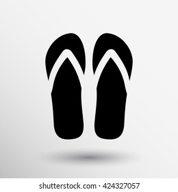 Beach slippers - flipflop icon clothing rubber travel logo.