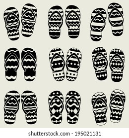 Beach slippers icon.