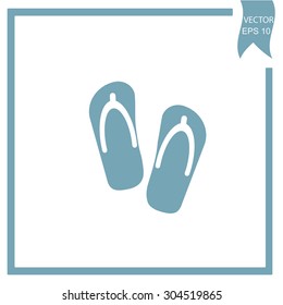 Beach slippers icon
