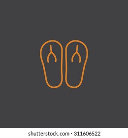 Beach slippers icon 