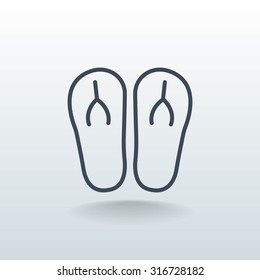 Beach slippers icon 