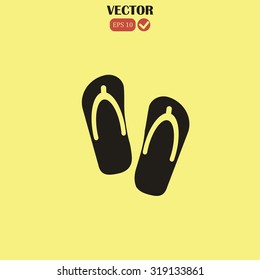 Beach slippers icon. 