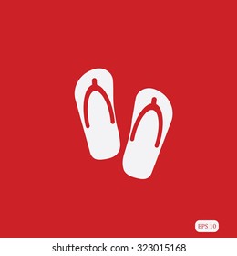 Beach slippers icon.