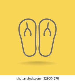 Beach slippers icon 