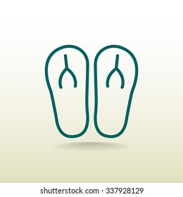 Beach slippers icon 