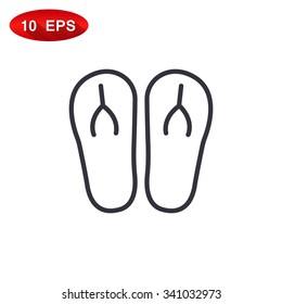 Beach slippers icon 