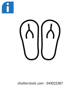 Beach slippers icon 