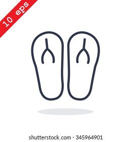 Beach slippers icon 