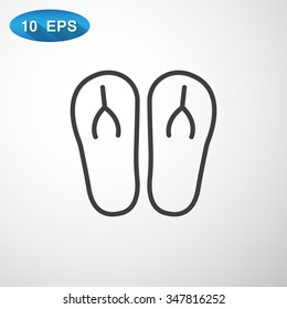 Beach slippers icon 