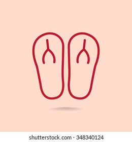 Beach slippers icon 
