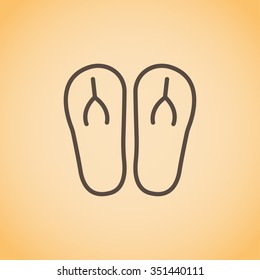 Beach slippers icon 