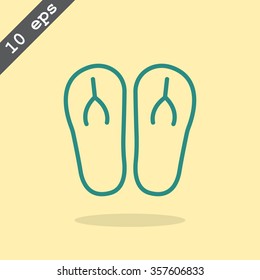 Beach slippers icon 