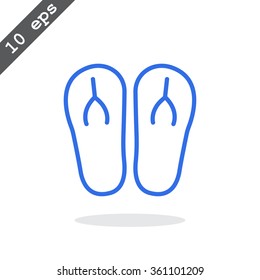 Beach slippers icon 
