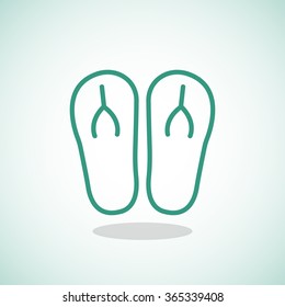 Beach slippers icon 