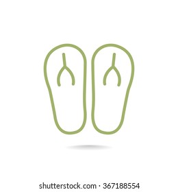 Beach slippers icon 