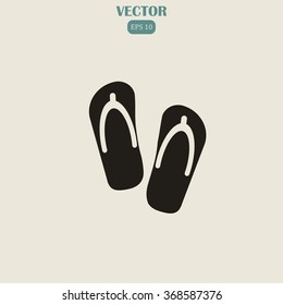 Beach slippers icon
