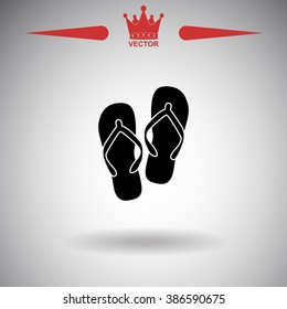 Beach slippers icon. 