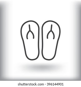 Beach slippers icon 