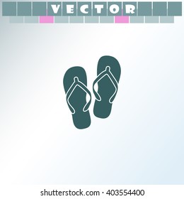 Beach slippers icon.