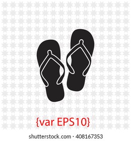 Beach slippers icon.
