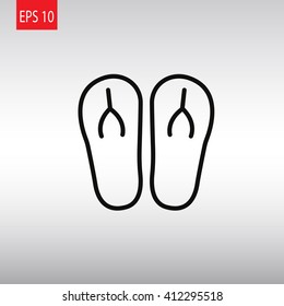 Beach slippers icon 