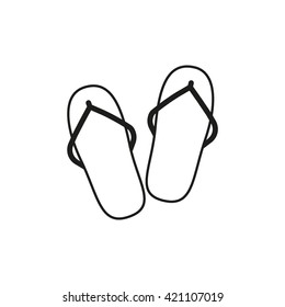 beach slippers, icon