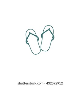 beach slippers, icon